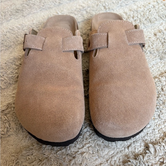 Taupe Suede Slip-On Clog Sandal - Picture 5 of 5